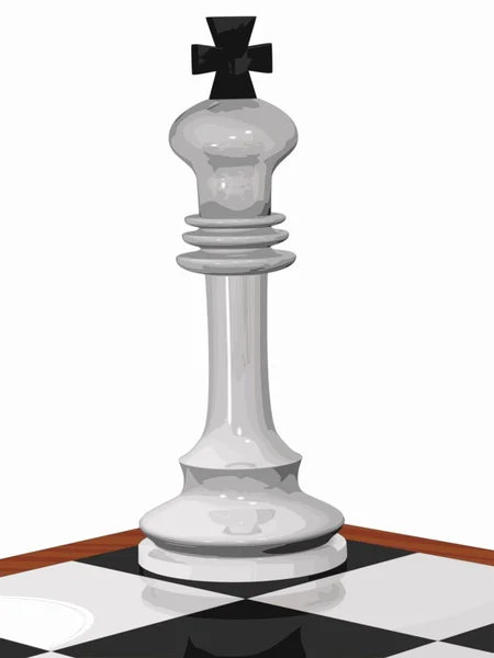 Загнанный Угол Белый Король Шахмат Вектор — стоковый вектор
