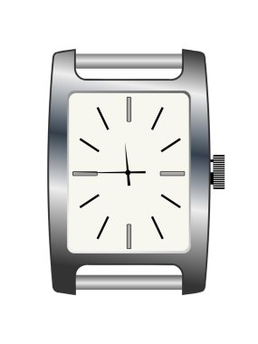 Colored vector illustration of women's silvery wristwatch clipart