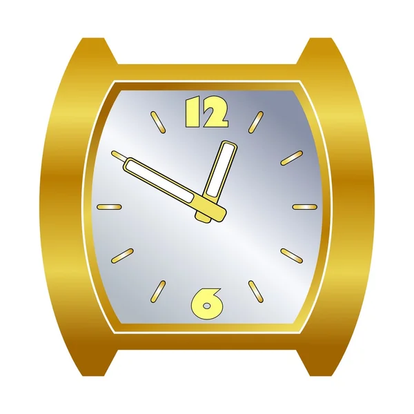 Ilustración Vectorial Coloreada Reloj Pulsera Dorado — Vector de stock