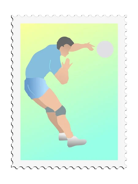 排球。矢量邮票 — 图库矢量图片