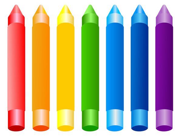 Set of vector colored crayons