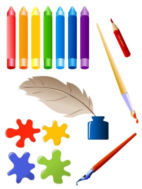 Set of art objects clipart