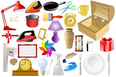 Set of vector home objects clipart