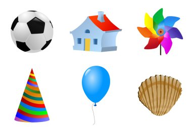 vektör kümesi renkli oyuncaklar