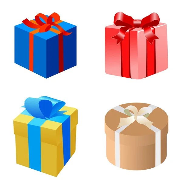 Set Vector Colored Gift Boxes — Stock Vector