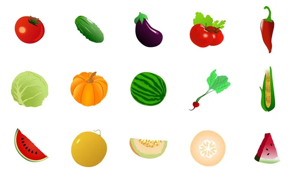 一套蔬菜 — 图库矢量图片