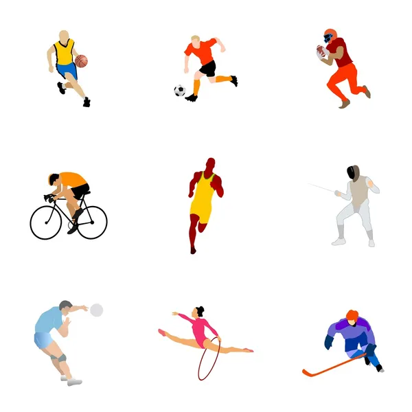 Collection of kinds of sport — Stock Vector
