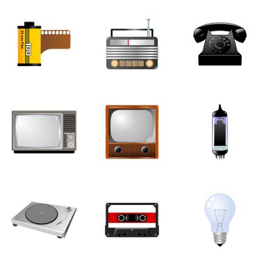 Set of vintage technique clipart