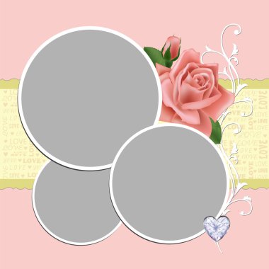 Blank wedding photo frame or postcard clipart