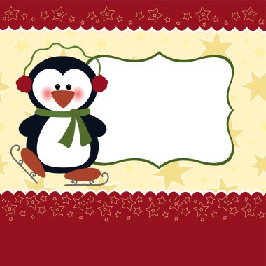 Blank template for Christmas greetings card clipart