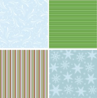 Collection of christmas seamless patterns clipart