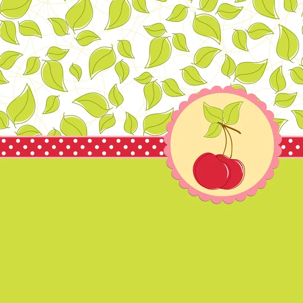 Lege sjabloon voor cherry wenskaart — Stockvector