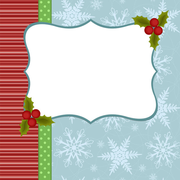 Blank template for Christmas greetings card