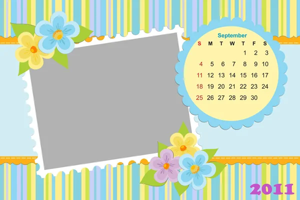 Baby's calendar for september 2011 — Stock Vector