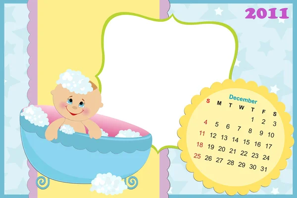 Календарь ребенка на декабрь 2011 — стоковый вектор