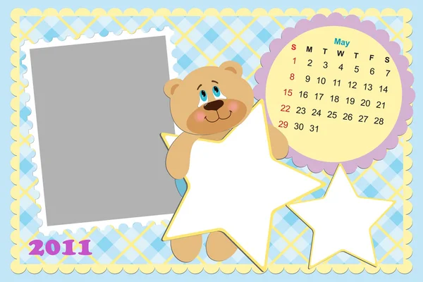 Ежемесячный календарь ребенка на 2011 год — стоковый вектор