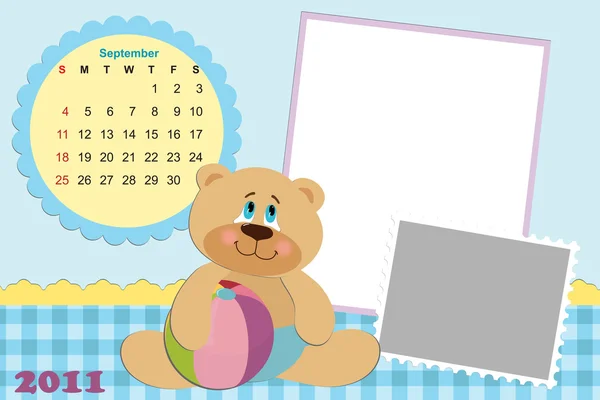 Dítě je měsíční kalendář pro rok 2011 — Stockový vektor