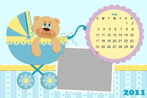 Calendario mensual del bebé para 2011 — Archivo Imágenes Vectoriales
