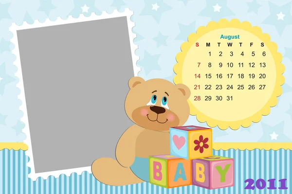Μηνιαίο ημερολόγιο μωρού για το 2011 — Διανυσματικό Αρχείο