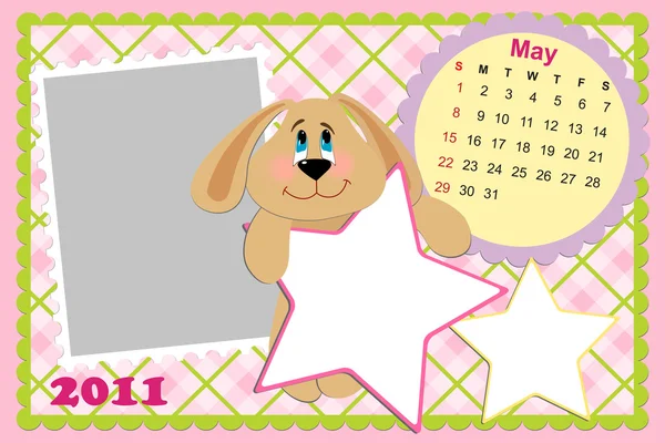 Ежемесячный календарь ребенка на май 2011 г. — стоковый вектор