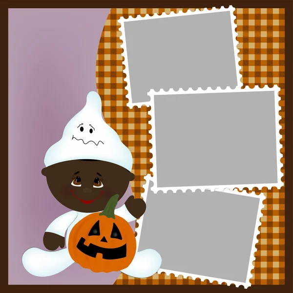 Lege sjabloon voor halloween fotoframe of briefkaart — Stockvector