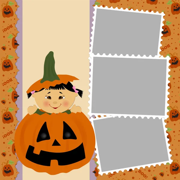 Modèle vierge pour cadre photo Halloween — Image vectorielle