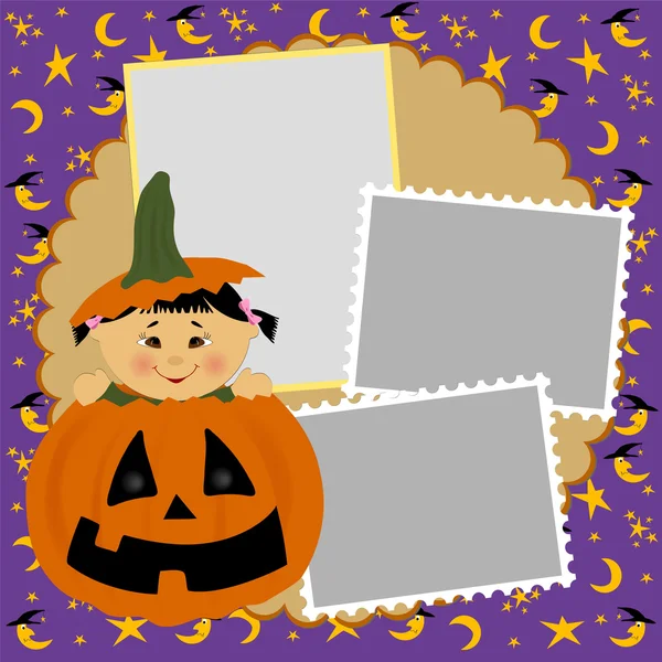 Blank template for Halloween photo frame — Stock Vector