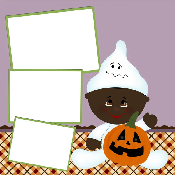 Lege sjabloon voor halloween fotoframe of briefkaart — Stockvector