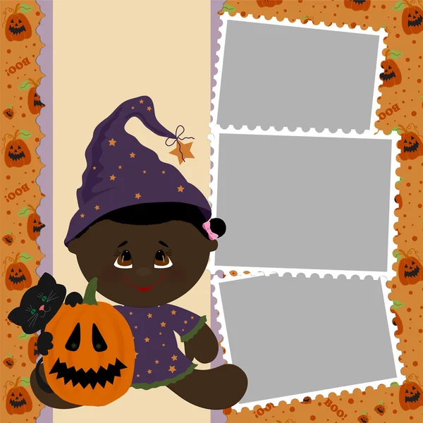 Blank template for Halloween photo frame — Stock Vector