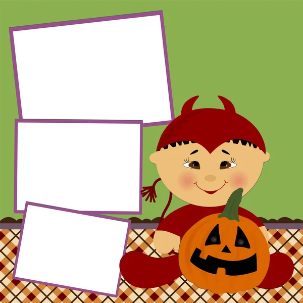 Modelo em branco para moldura de fotos de Halloween ou cartão postal —  Vetores de Stock