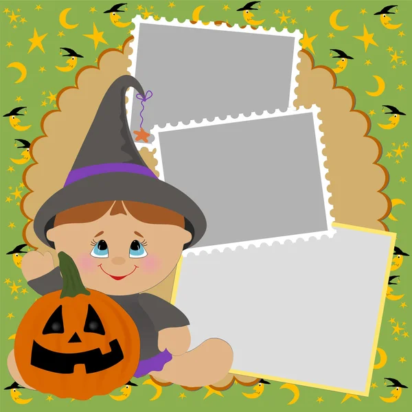 Plantilla en blanco para marco de fotos de Halloween — Vector de stock
