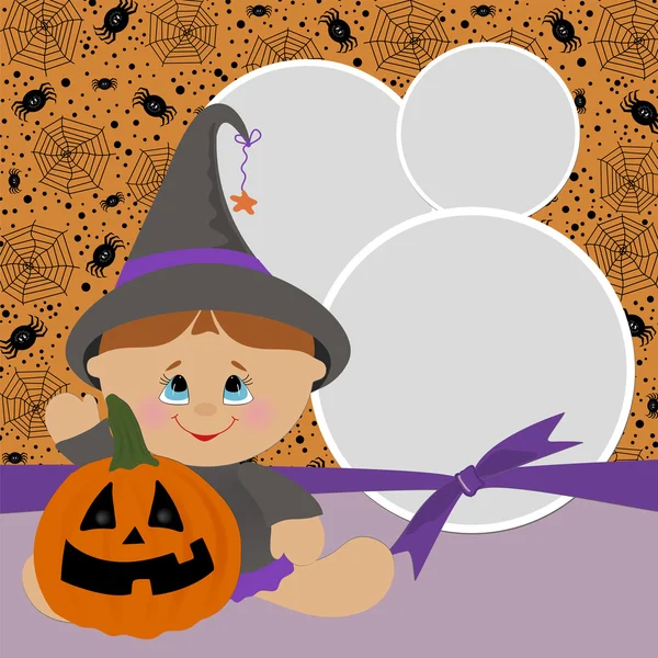 Modèle vierge pour cadre photo Halloween — Image vectorielle