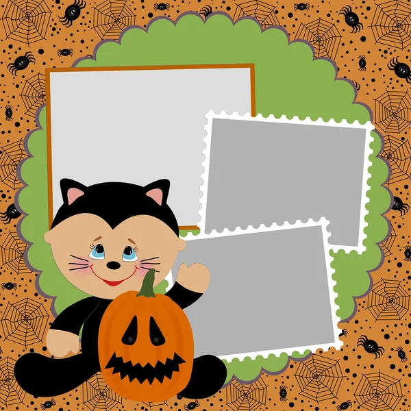 Modèle vierge pour cadre photo Halloween ou carte postale — Image vectorielle