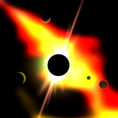 Abstract cosmic background with sun eclipse