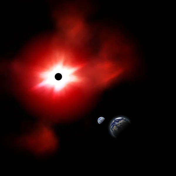 Абстрактний Космічний Фон Сонячним Затемненням — стокове фото