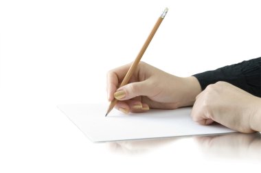 Hand with pencil drawing clipart