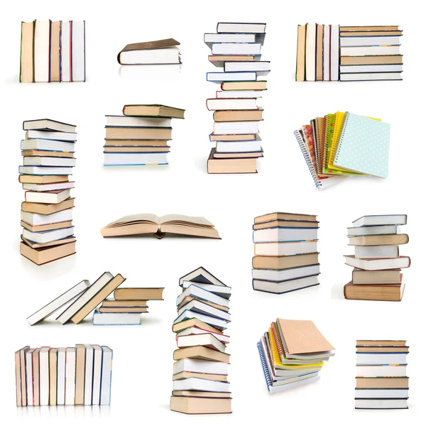 Books Collection Isolated White — Stock Photo, Image