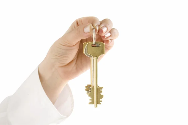 Keys Hand Isolated White — Stock Photo, Image
