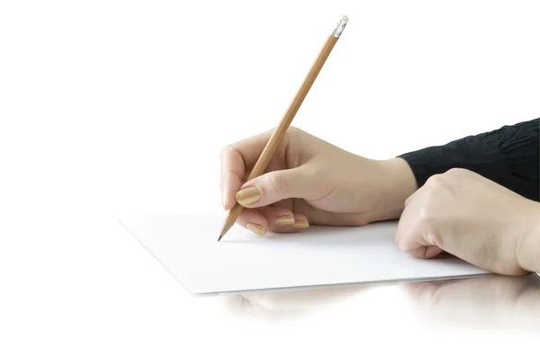 Mão com desenho a lápis — Fotografia de Stock