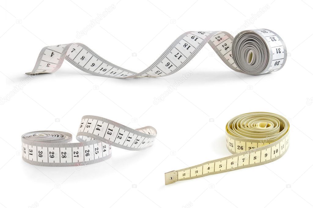 Tapes measure isolated on white
