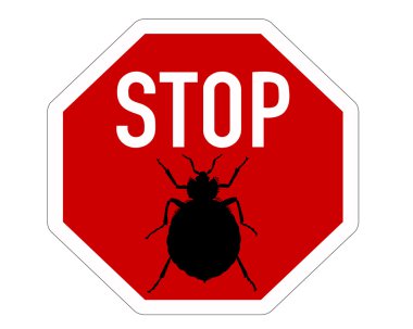 Stop sign for bedbugs clipart