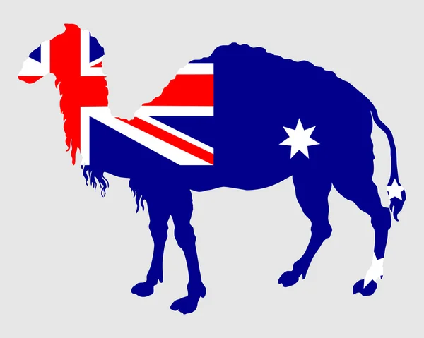 Vlajka Austrálie s velbloud — Stock fotografie
