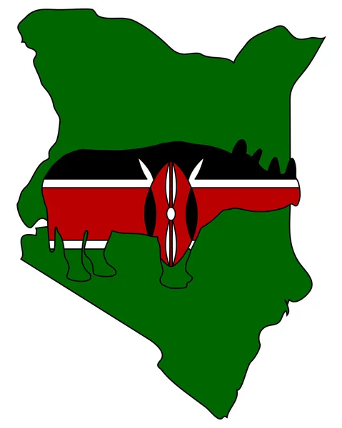 Чёрный носорог Кении — стоковое фото