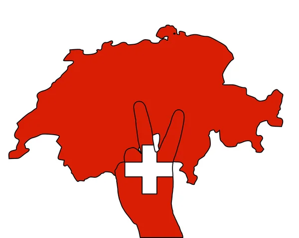 Signál rukou Švýcarsko — Stock fotografie
