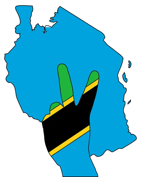 Hand signal from Tansania — Stock Photo, Image