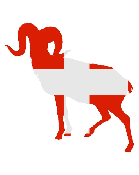 Flagge der Schweiz mit Widder — Stockfoto