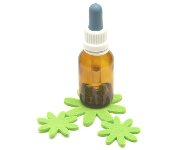stock image Bach flower remedies and felt decoration