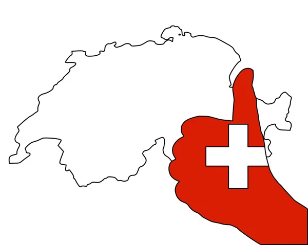 Svájc Kéz Jel — Stock Fotó