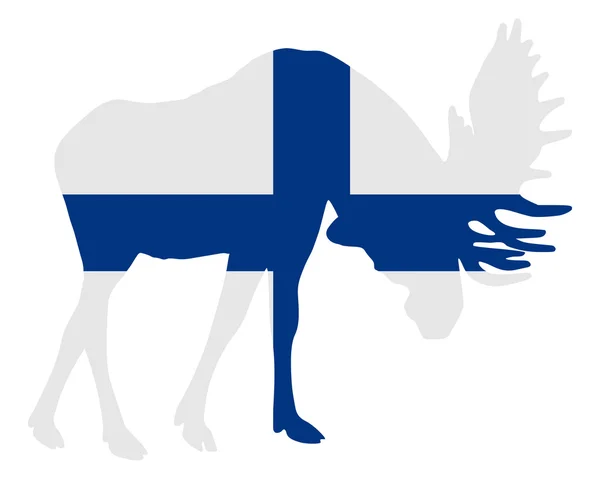Rutting Alce Bandeira Finlandesa — Fotografia de Stock