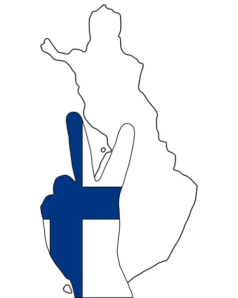 Finlandia Ręka Sygnał — Zdjęcie stockowe
